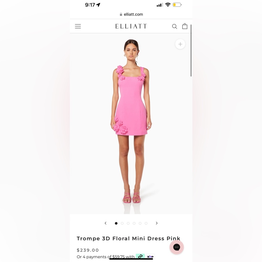 Elliat Pink Floral Mini Dress